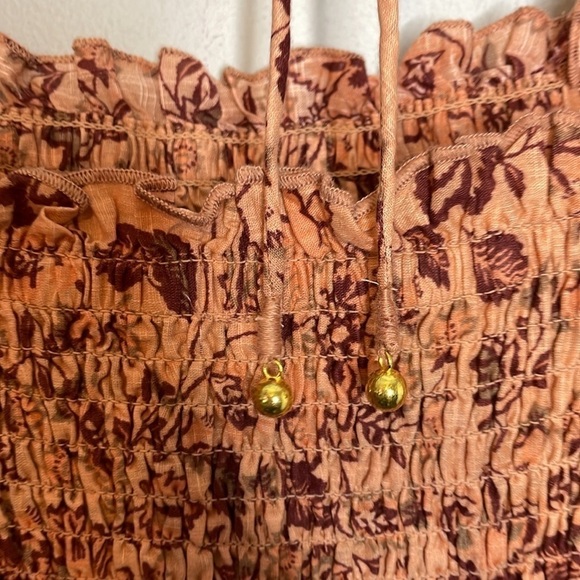 Free People | Smock It To Me Puff Sleeve Smocked Body Mini Dress Size Small NWT - Picture 9 of 12